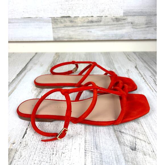Veronica Beard Women’s 9.5 Orange Mayuri Suede Leather T-Strap Flat Sandals - Picture 6 of 12
